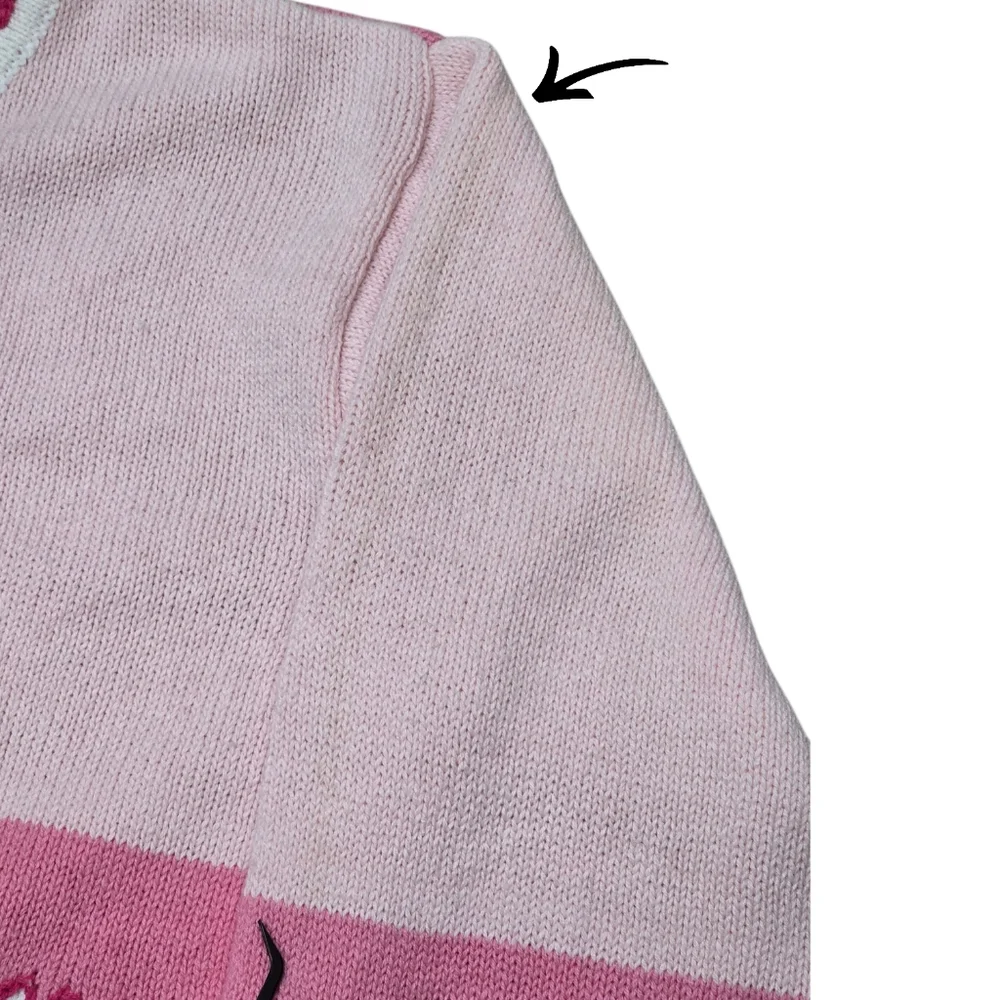 *VTG/NWT* STORYBOOK KNITS Vtg Pink Floral Cardigan, Pink Floral Knit Sweater - Picture 11 of 12